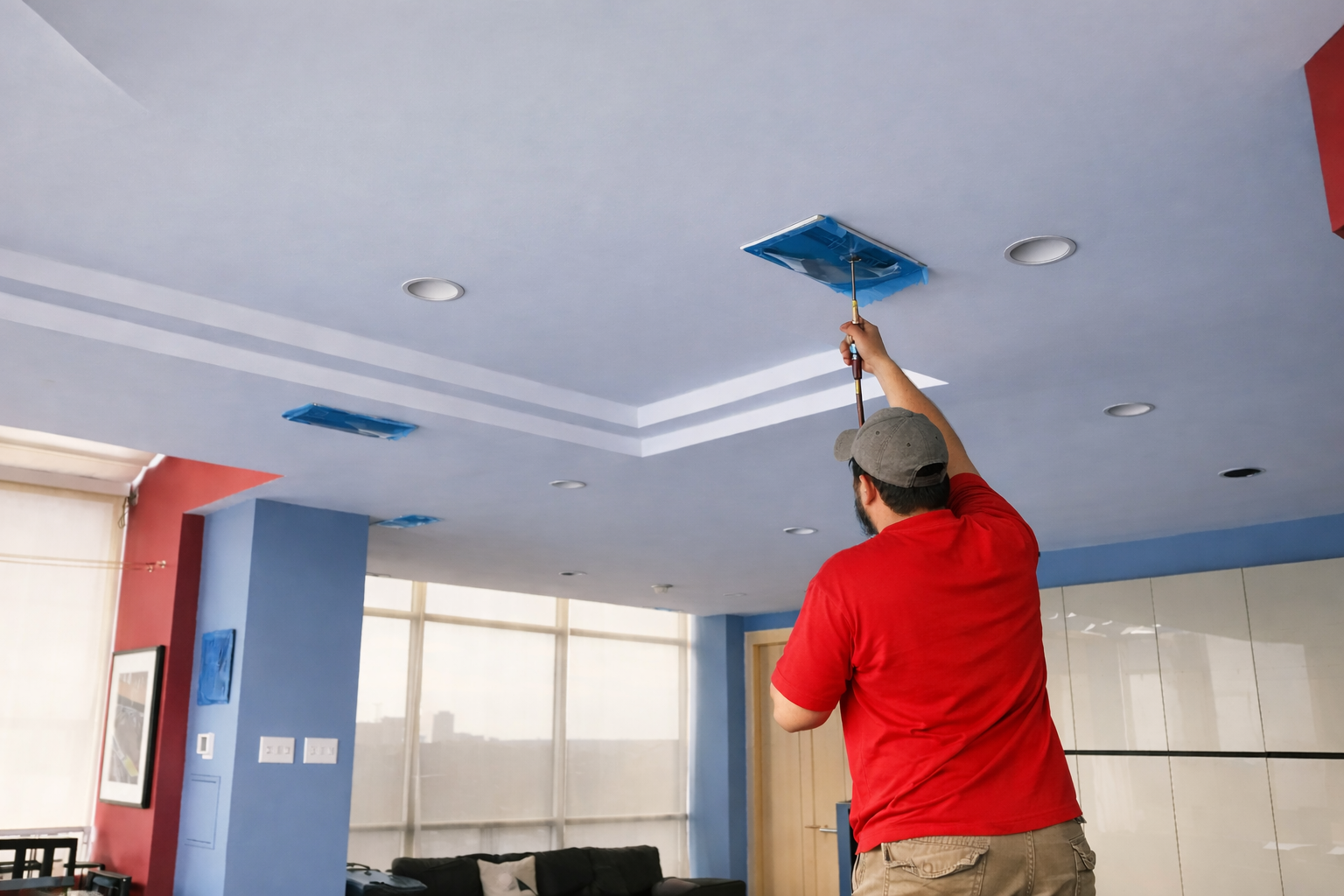 Condo duct cleaning equipment setup